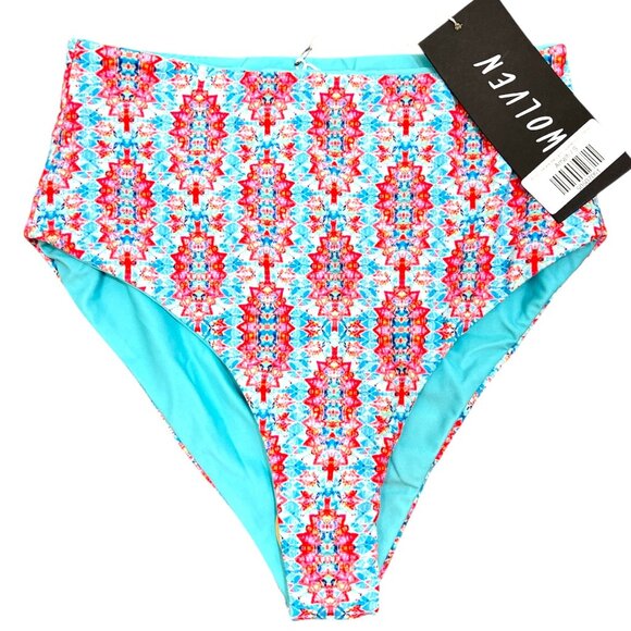 Wolven Amalfi Reversible High Waist Bikini Bottom Small New - Picture 1 of 3
